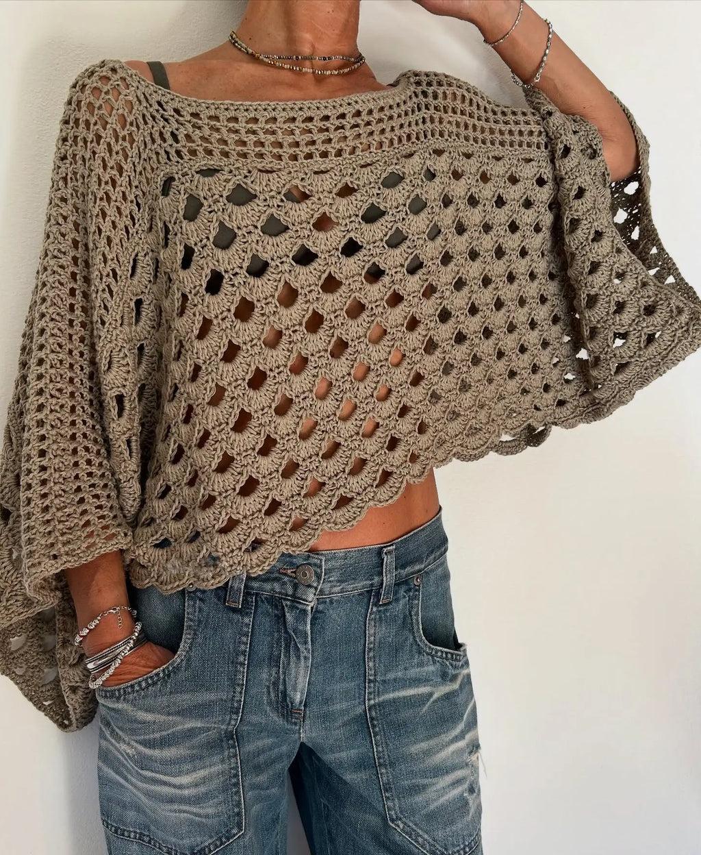 SUNNY TOP — Crochet Openwork Sweater Pattern ☀️