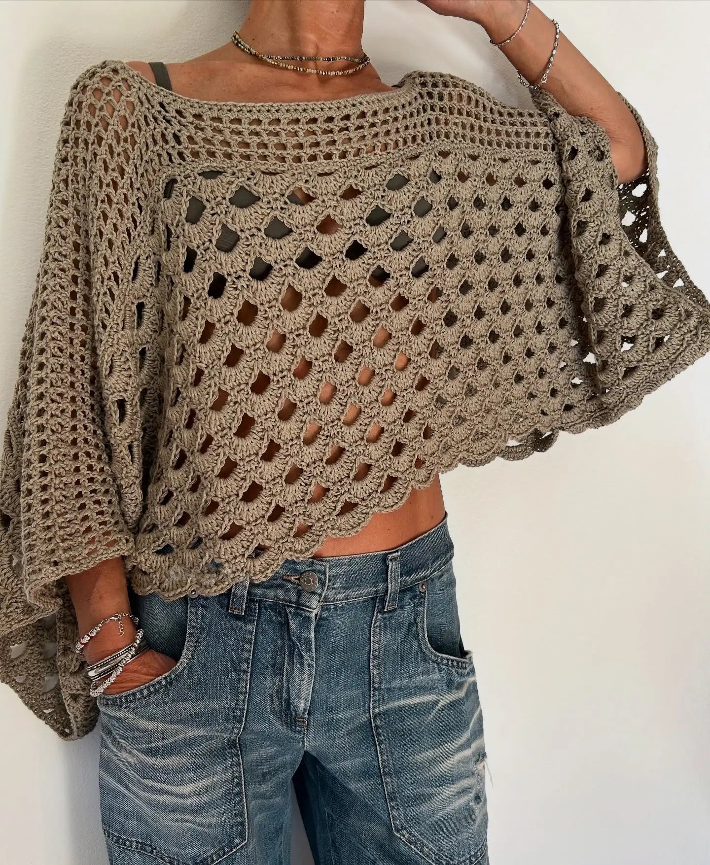 SUNNY TOP — Crochet Openwork Sweater Pattern ☀️