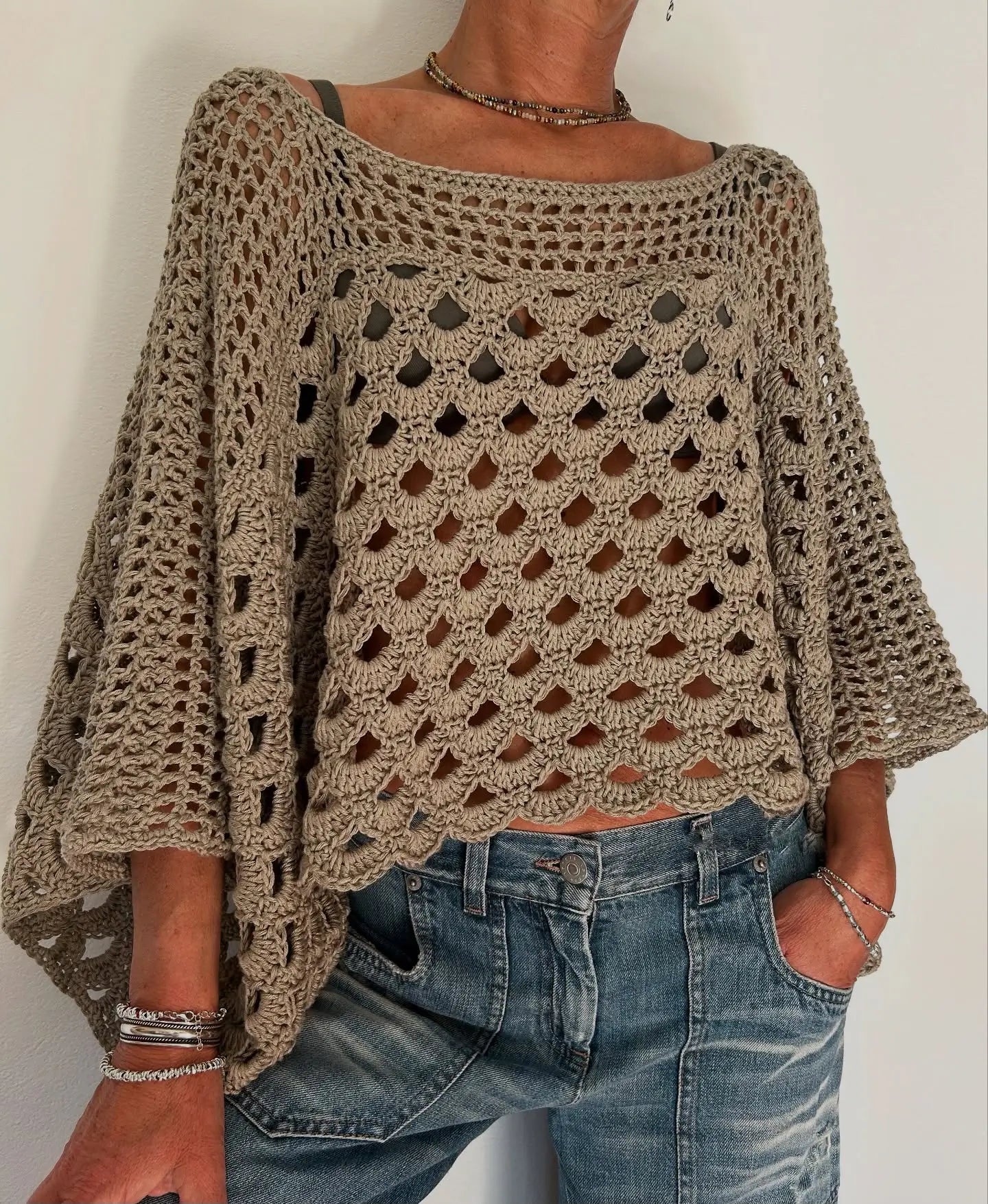 SUNNY TOP — Crochet Openwork Sweater Pattern ☀️