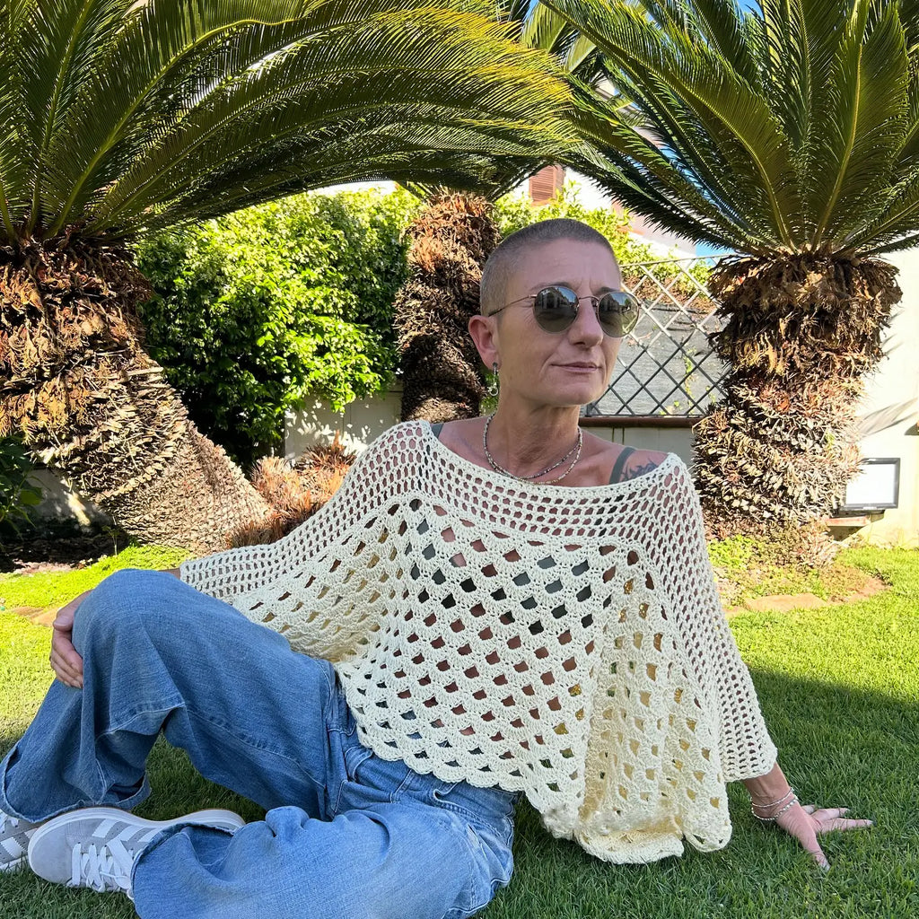 SUNNY TOP — Crochet Openwork Sweater Pattern ☀️