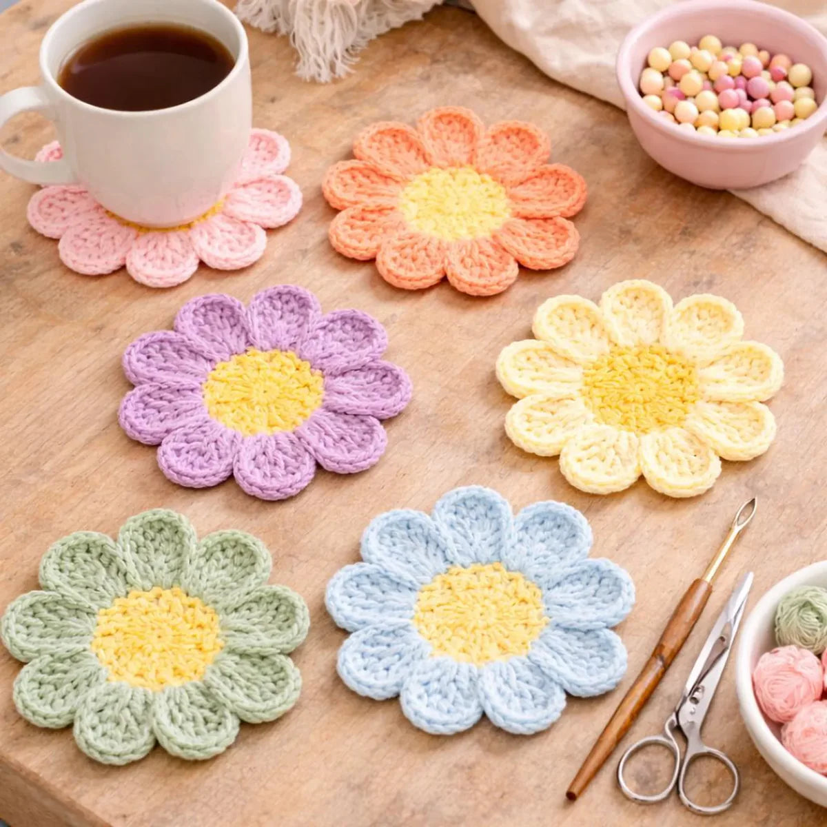 Flower Coaster Crochet Pattern