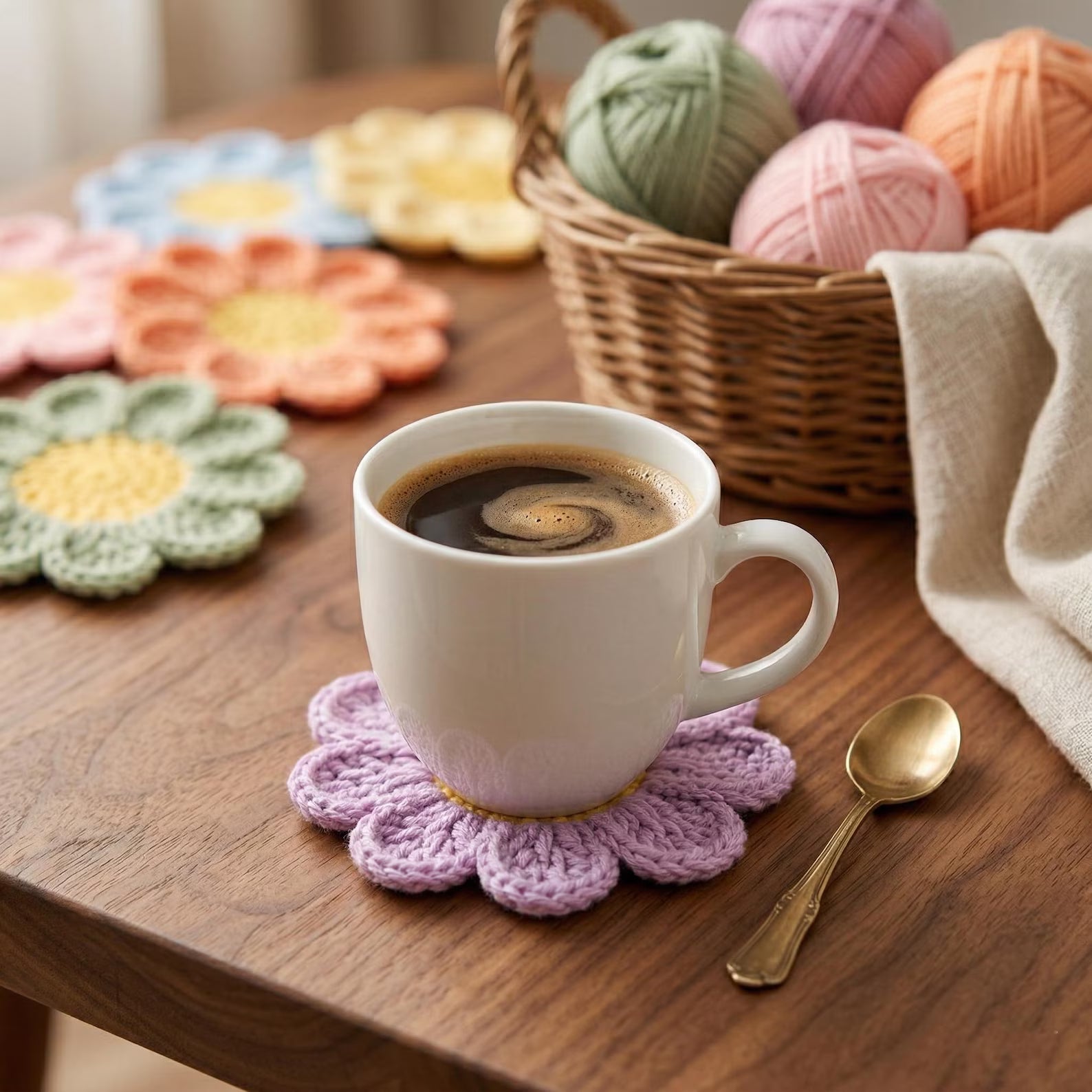 Flower Coaster Crochet Pattern