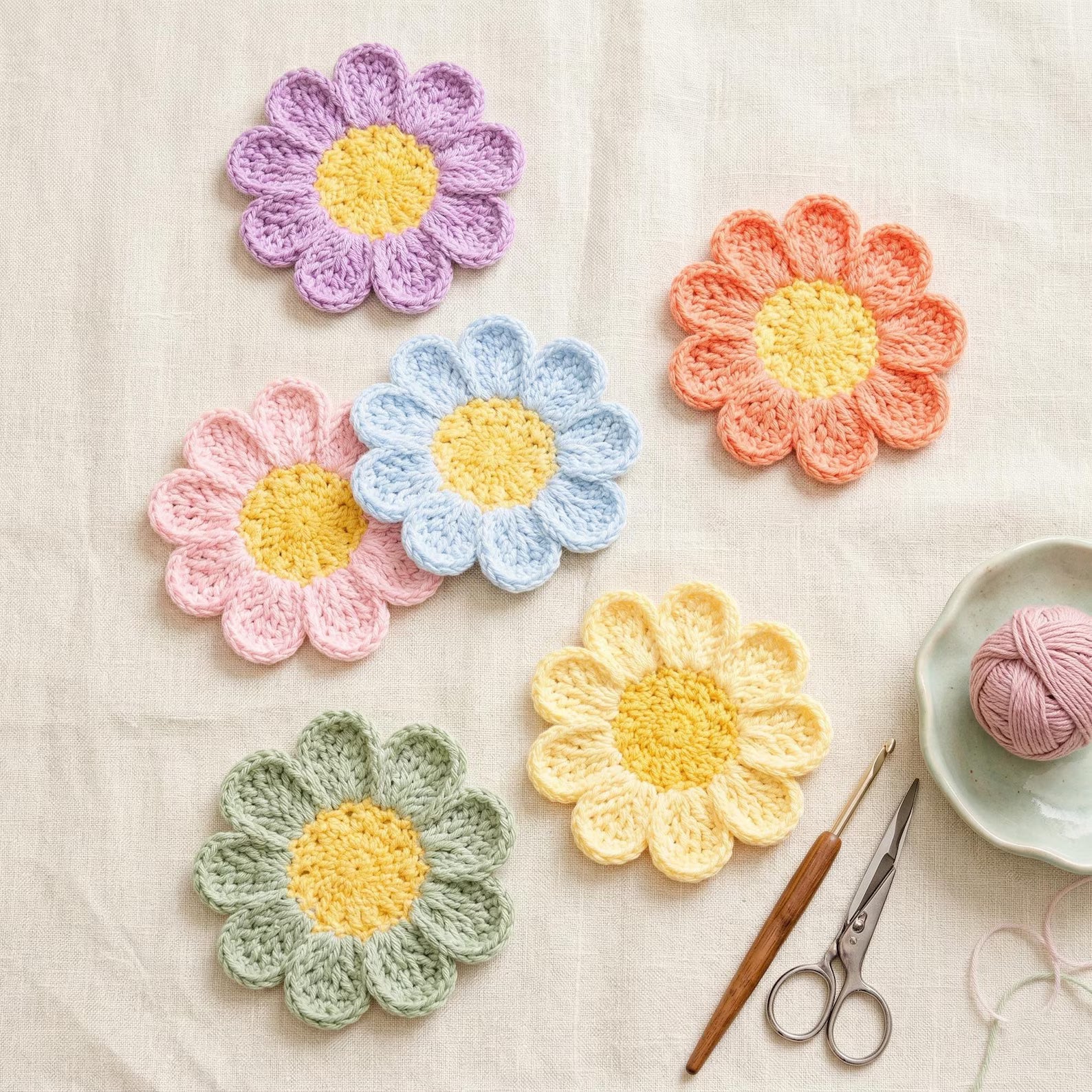 Flower Coaster Crochet Pattern